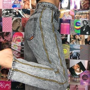 Vintage bon jour stonewashed black jeans